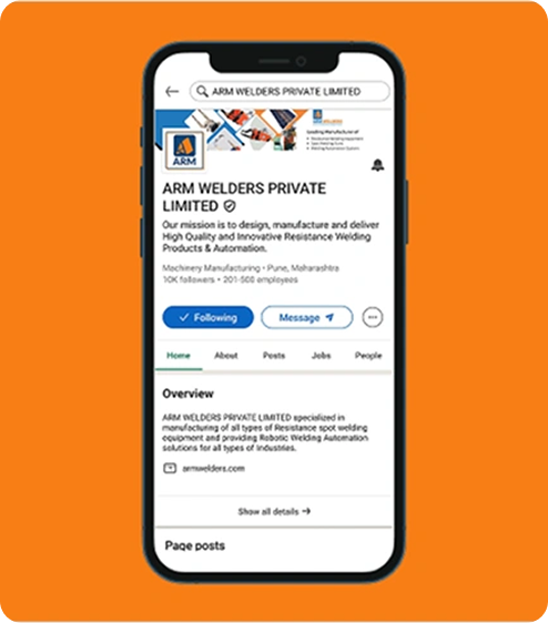 Arm Welders LinkedIn page preview