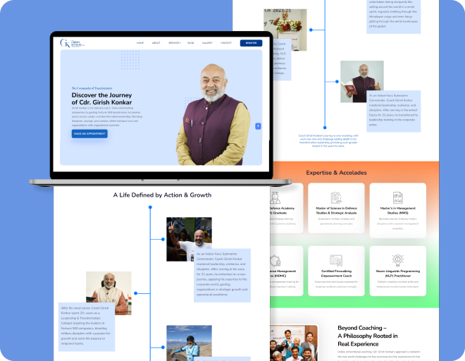 Cdr. Girish Konkar website layout preview