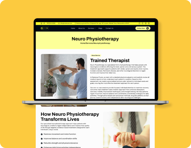 Restorya website layout preview