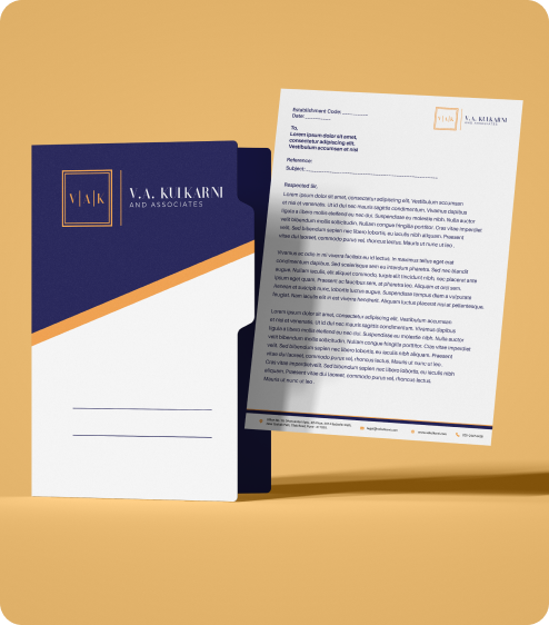 V.A. Kulkarni letterhead and folder preview